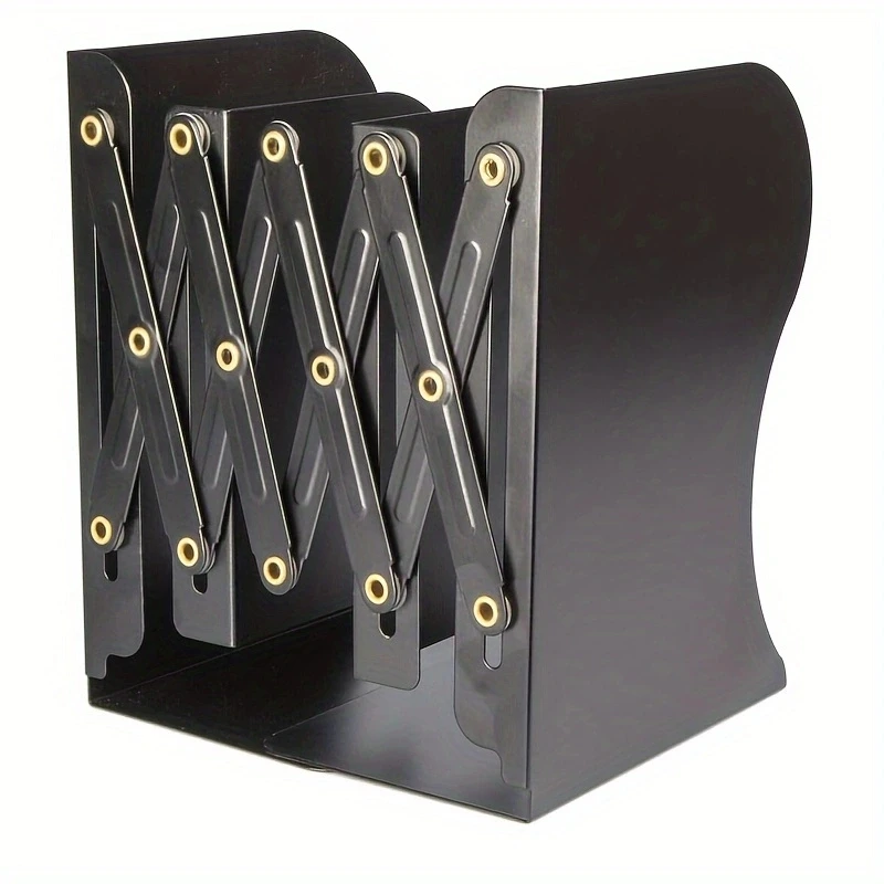 Adjustable Desktop Bookends Book Stand Bookend Iron Desktop Art Non Slip Rack Shelf Holder School Stationery Office Accessories