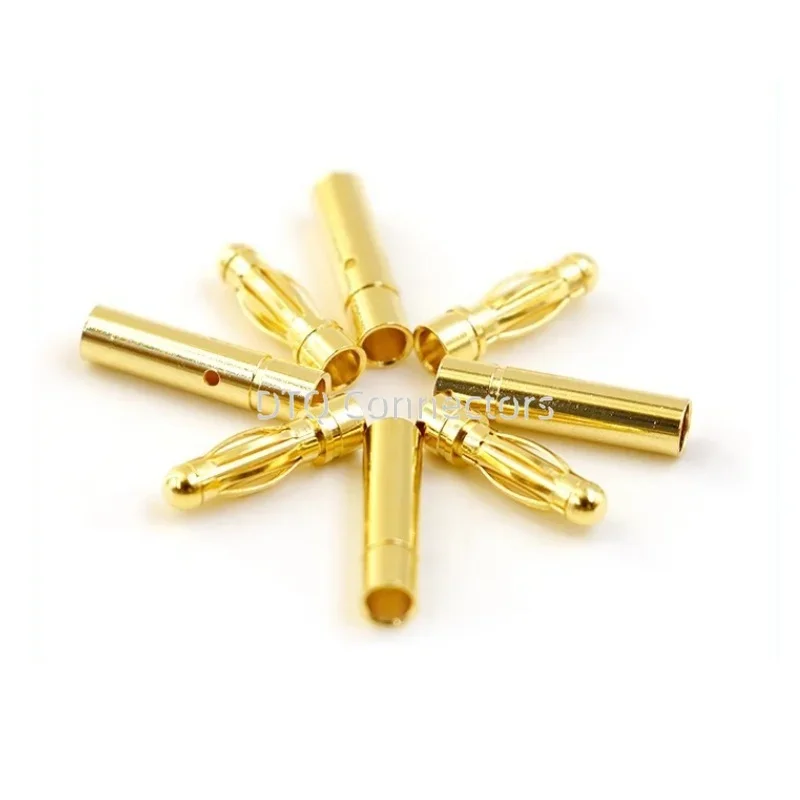 10PCS Amass Banana Plug 2.0mm 3.5mm 4.0mm Female Male Connectors Bullet Gold Plated Copper Head RC Drone Airplane Parts