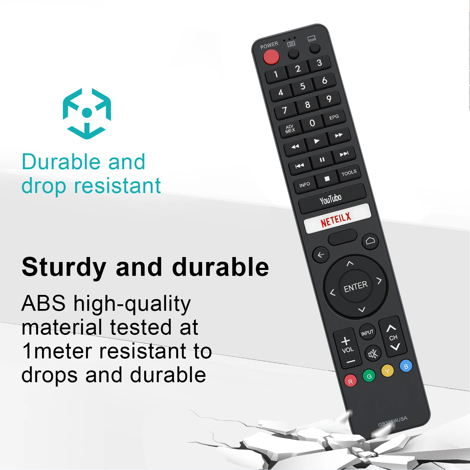 Infrared TV Remote GB326WJSA Replacement Controller For Sharp Smart TV Built-in YouTube Netflix Shortcut Keys Plug & Play