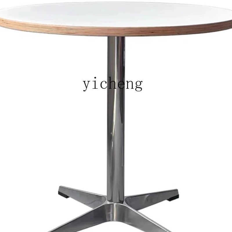 

Zc Chinese Style Dining Table round Solid Color Desk Coffee Table Simple Dining Table Home