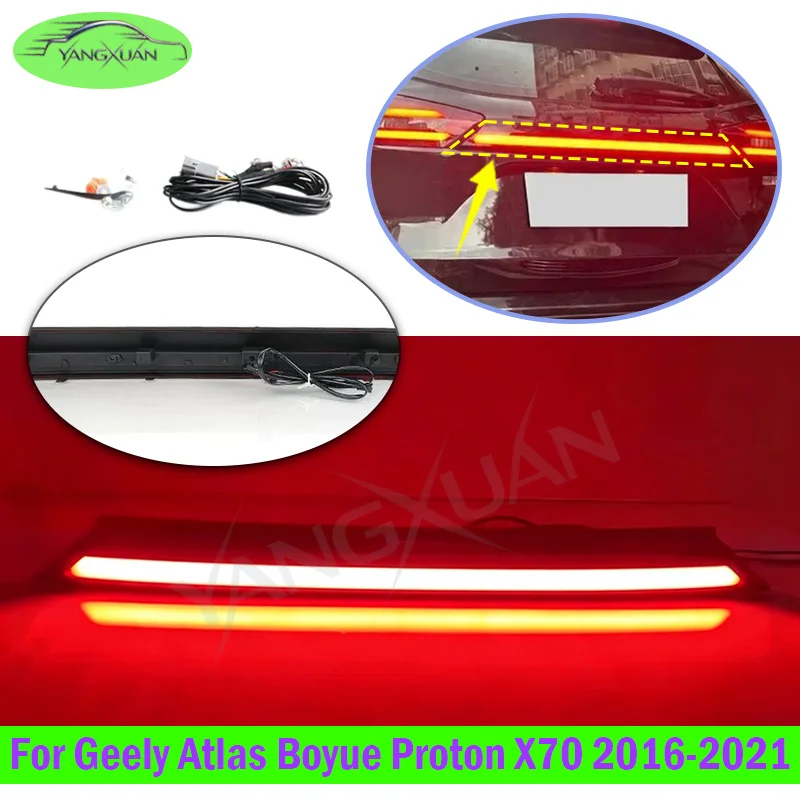 Upgrade LED Rear Middle Tail Light Lamp Taillight Taillamp Brake Light For Geely Atlas Boyue Proton X70 2016-2021