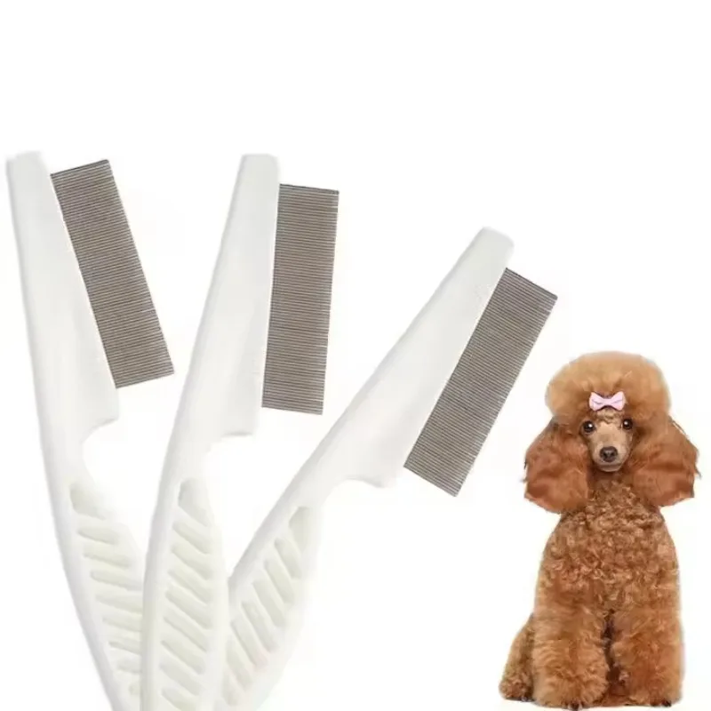 

10pcs Set of 2 Multifunctional Pet Hair Comb Tear Stain Removal for Small Dogs Puppies Dog Combs Tooth Stainless Grooming Massag