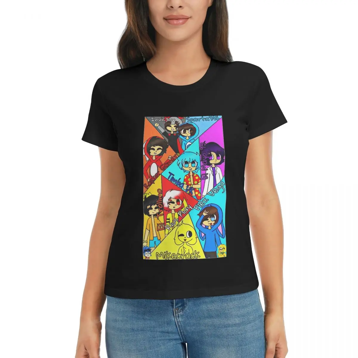 Camiseta de mujer Compas Family verano camisetas de manga corta cuello redondo camisetas de algodón ropa Tops ropa de calle