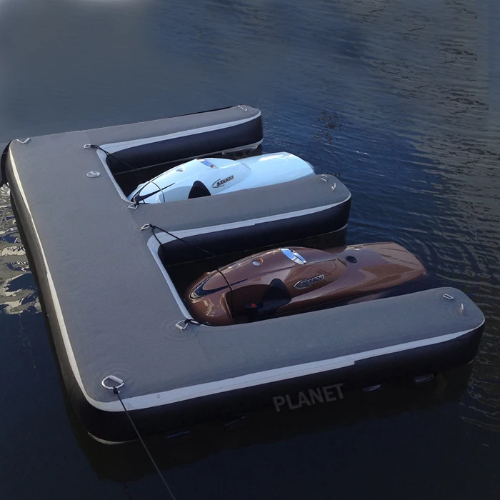 

Double Stitch Fabric Swim Island Inflatable Motor Boat Station Jet Ski E Shape Dock Inflatable Floating Jet Ski Dock for Yacht