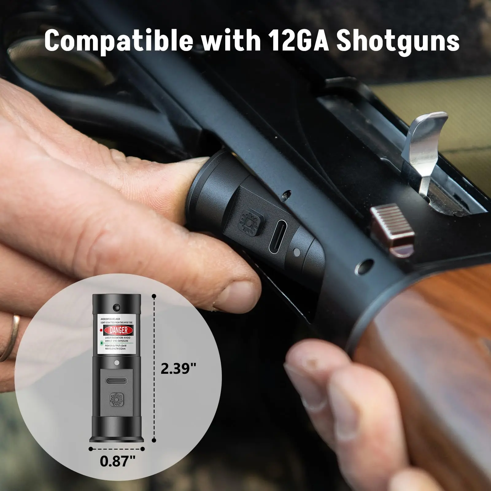 

Лазерный прицел MidTen Rechargeable Bore Sight 12 калибра с красным/зеленым лазером и кнопкой включения/выключения для точной настройки прицеливания
