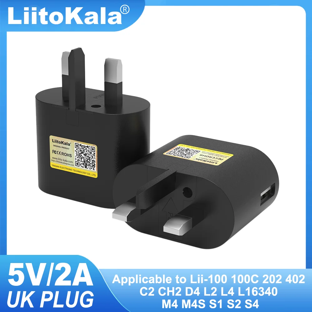 Liitokala 5V 2A 110V-220V USB Charger EU US UK Plug Mobile Phone Power Adapter Wall Charger for Lii-M4S Lii-M4 Lii-402 Lii-202