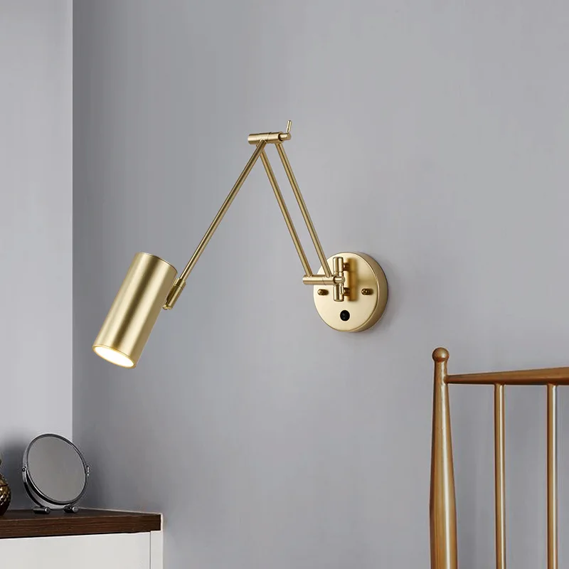 Nowoczesne regulowany huśtawka długie ramię lampy ścienne LED czujnik dotykowy wewnętrznego typu Wall Washer gospodarstwa domowego lampki nocne