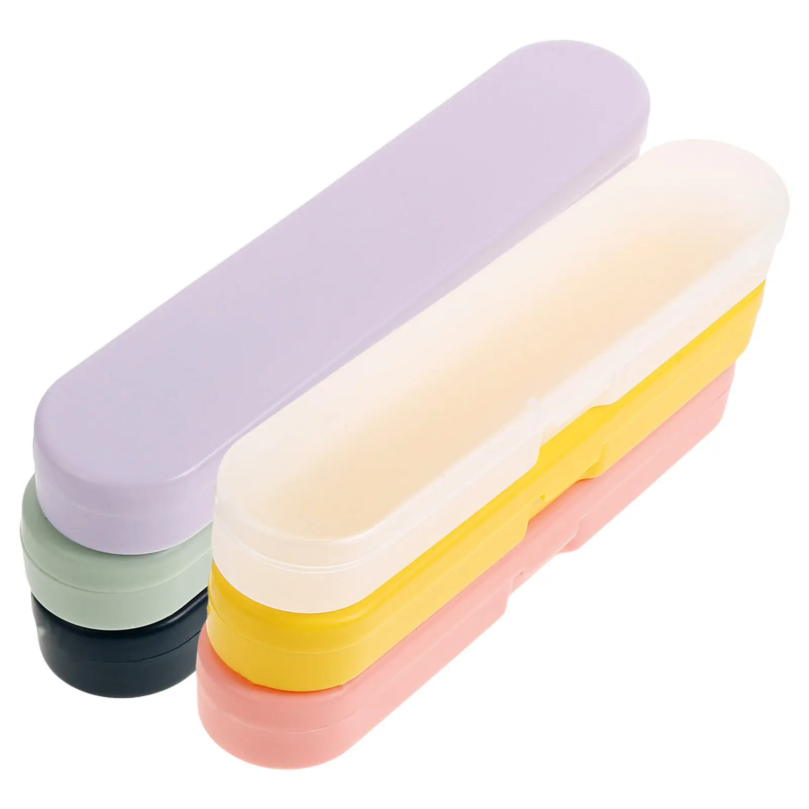 

6Pcs Portable Transparent Storage Box PP Organizer for Ear Scoops Small Accessories Travel Utensil Case Flatware Holder