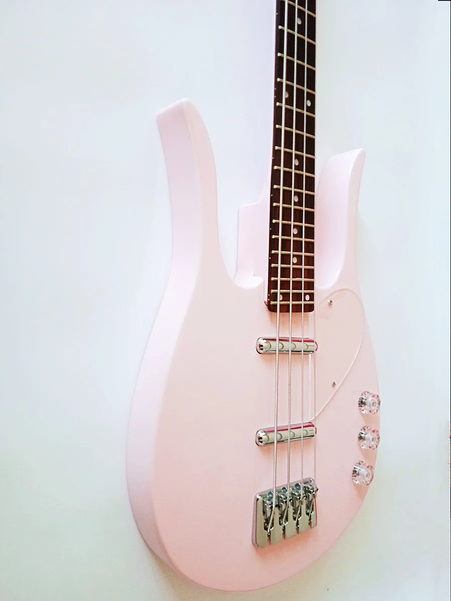 Electric Guitar dan-electro Bass longhorn Light pink