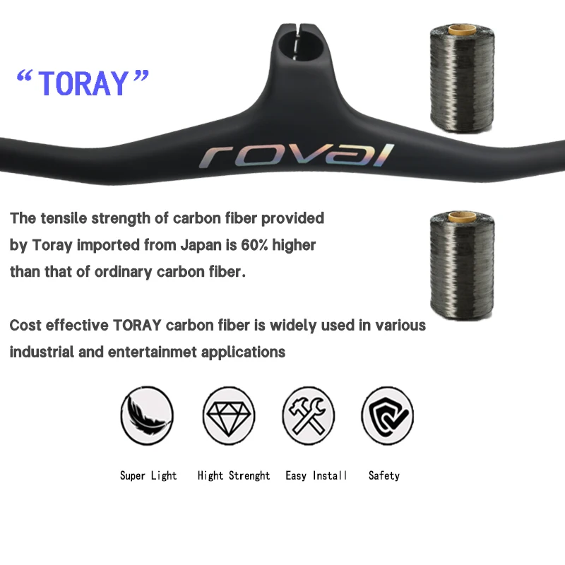 carbon Handlebar Chrome Integrated Carbon Handlebar MTB Bike Accessories -17 degree 660--800mm 70/80/90/100/110mm