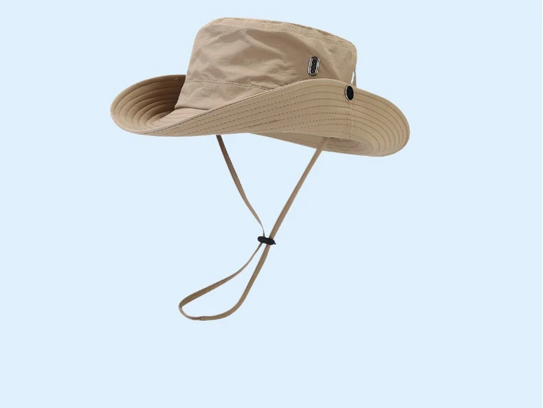 Unisex-Sonnenhut für Outdoor-Angeln, Wandern, Jagd, UV-Schutz, atmungsaktiv, faltbar, verstellbarer Kinnriemen, breite Krempe, Boonie-Hut – Detail 8