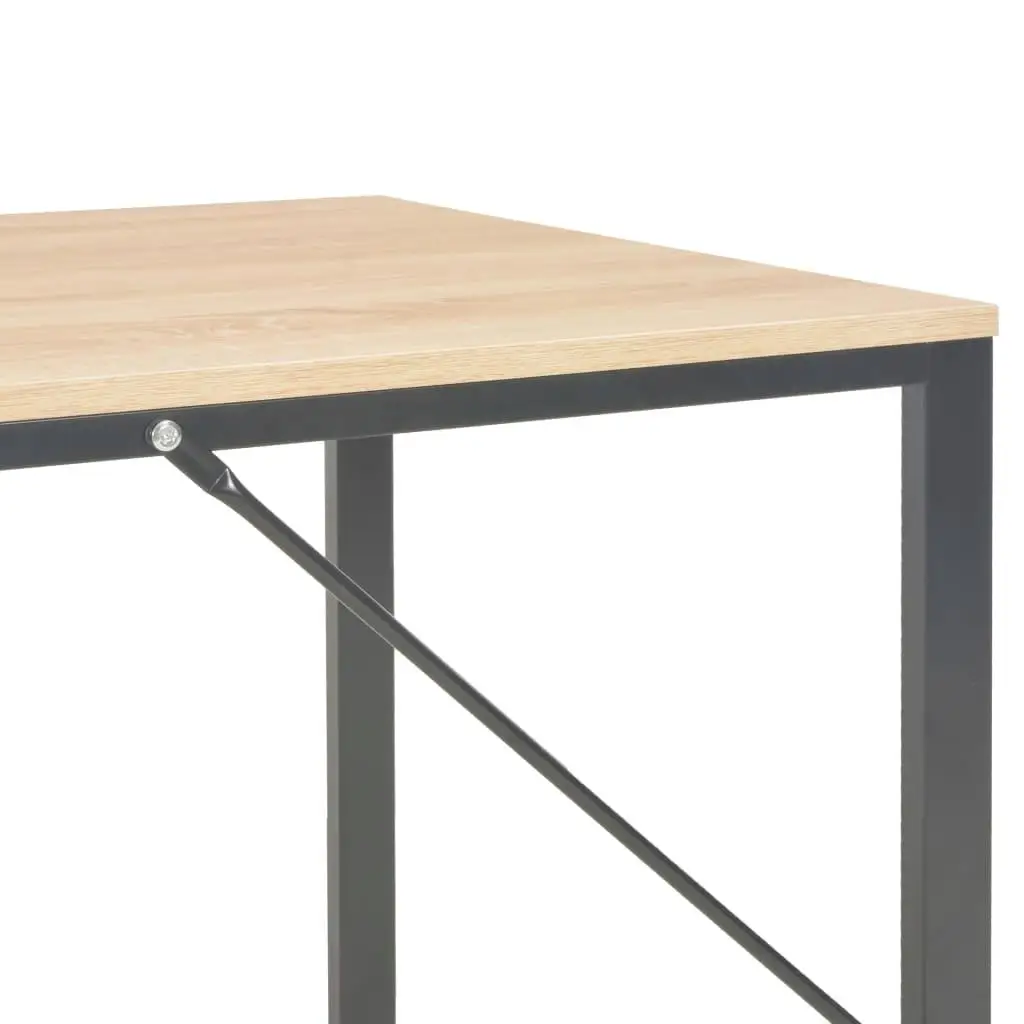 47.2'' Black & Oak Computer Desk - Modern Home Office Furniture, Space-Saving Workstation 23.6'' x 28.7''