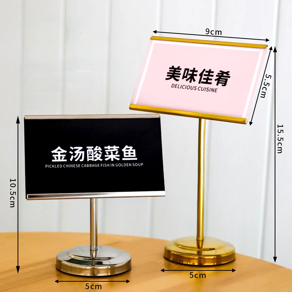 

90x55mm Stainless Table Number Place Card Holder Price Label Paper Tags Metal Restaurant Menu Note Sign Holder Display Stand