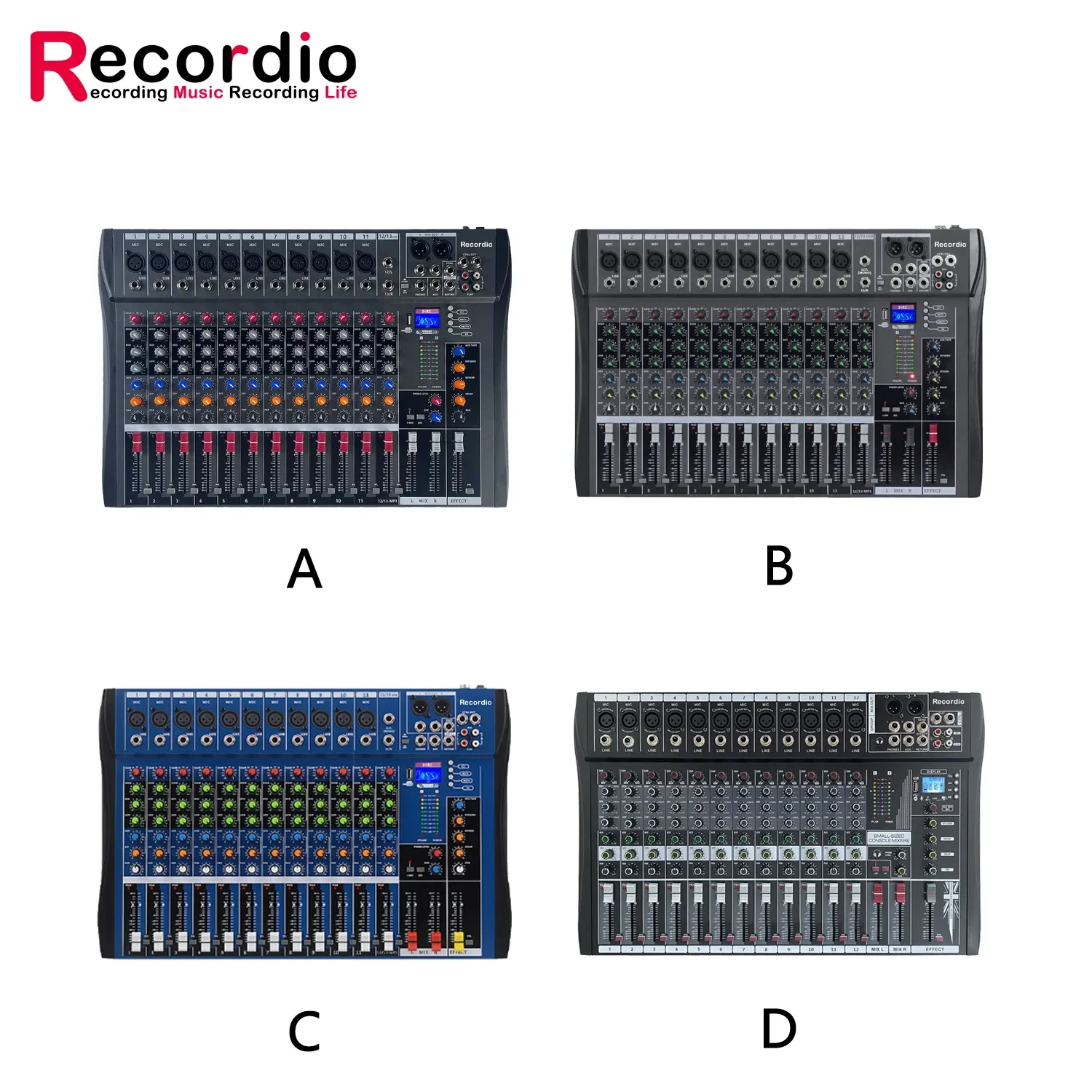 GAX-CT12 High Quality Professional 12-channel audio mixer with BT USB for Stage Performances