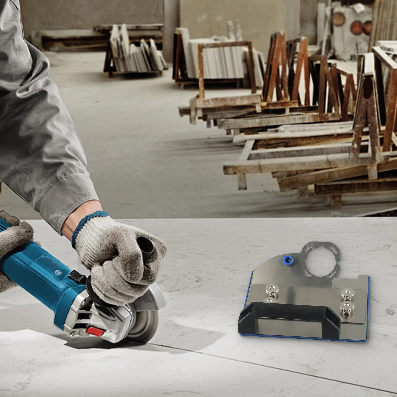 Achieve Clean and Professional Tile Chamfering with this Angle Grinder Stand Compatible with Type 100 Grinders