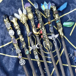 Natural Crystal Handmade Jewelry Magic Stick Witch Princess Cosplay Props Fairy Wand Party Halloween Ornament Girl Birthday Gift
