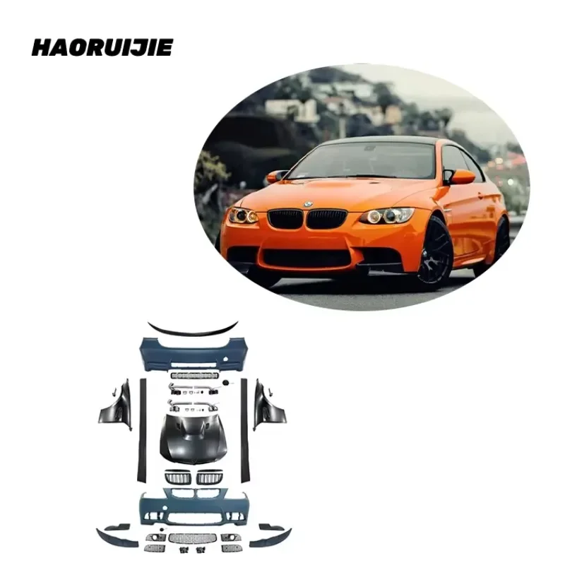 

XDS E90 Front Bumper M3 Style For 3 Series E90 M3 PP Front Bumper Body Kits Side Skirts Exhaust Pipe And Hood Fender