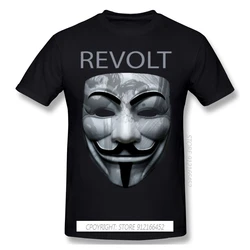 Revolt V Mask T Shirt Anonymous Hacker Organization Video Black Lives Matter Printing Tshirt Summer Large TShirts