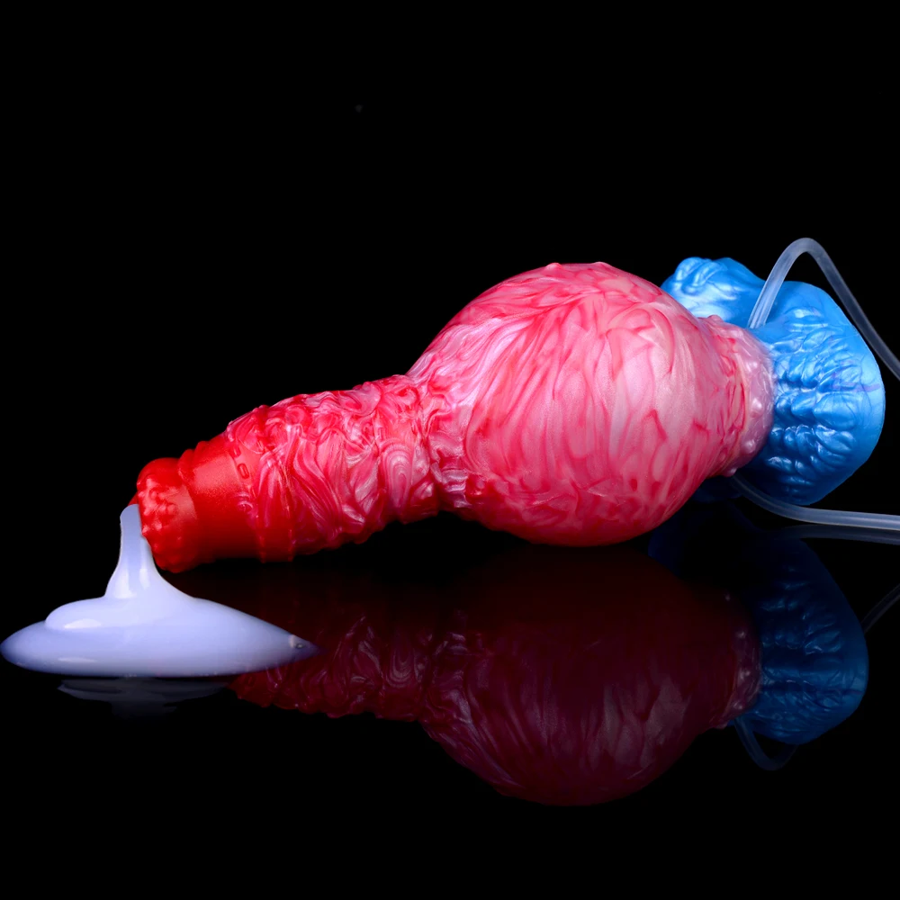 Mainan seks silikon Stimulator vagina Plug Anal simpul besar 8.9cm Dildo Anal kuda semprotan tiup mainan seks hewan Fetish Penis