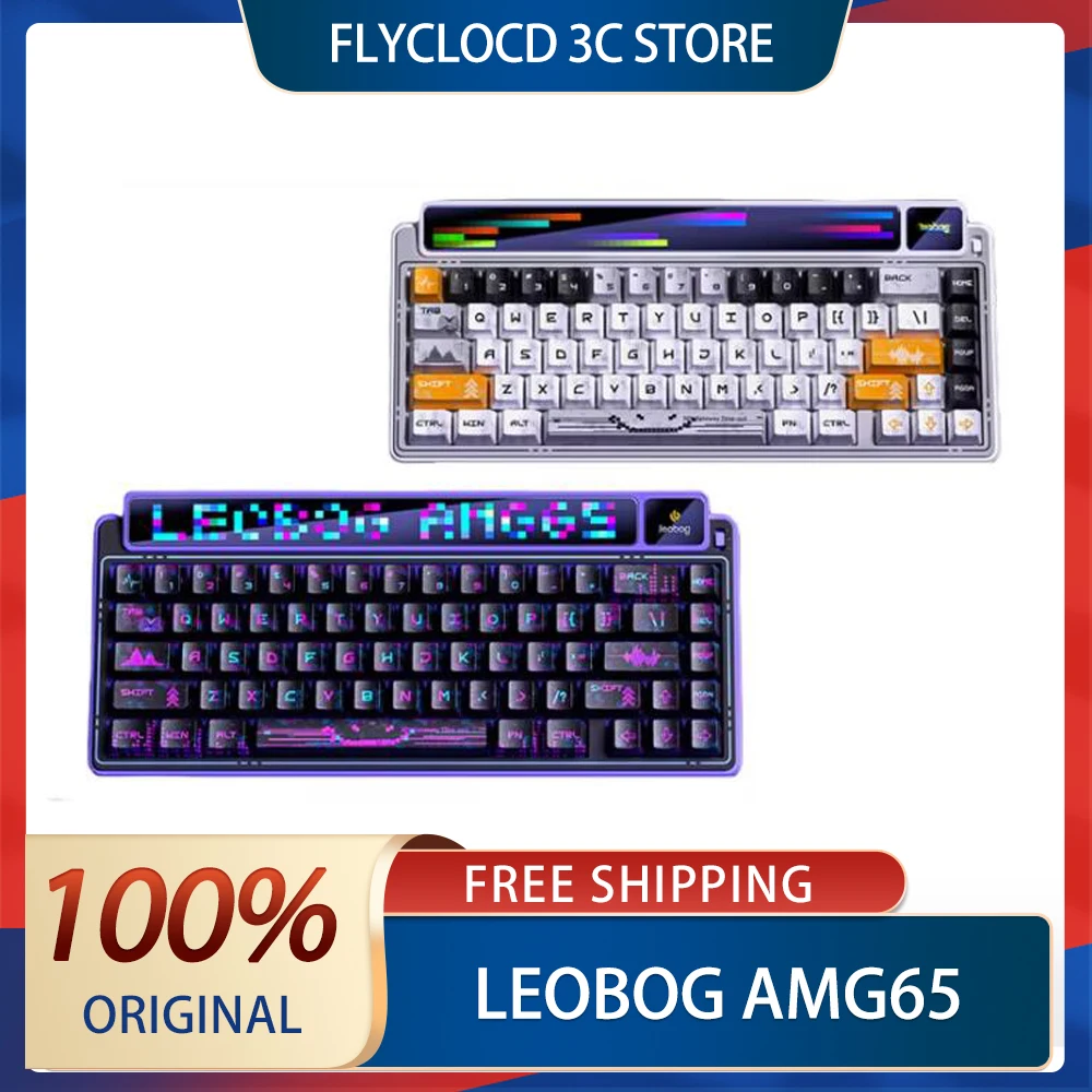 LEOBOG AMG65 Mechanical Keyboard Tri Mode Wireless Kyboards TFT LED Screen Custom RGB Hot Swap Gaming Keyboard PC Accessories