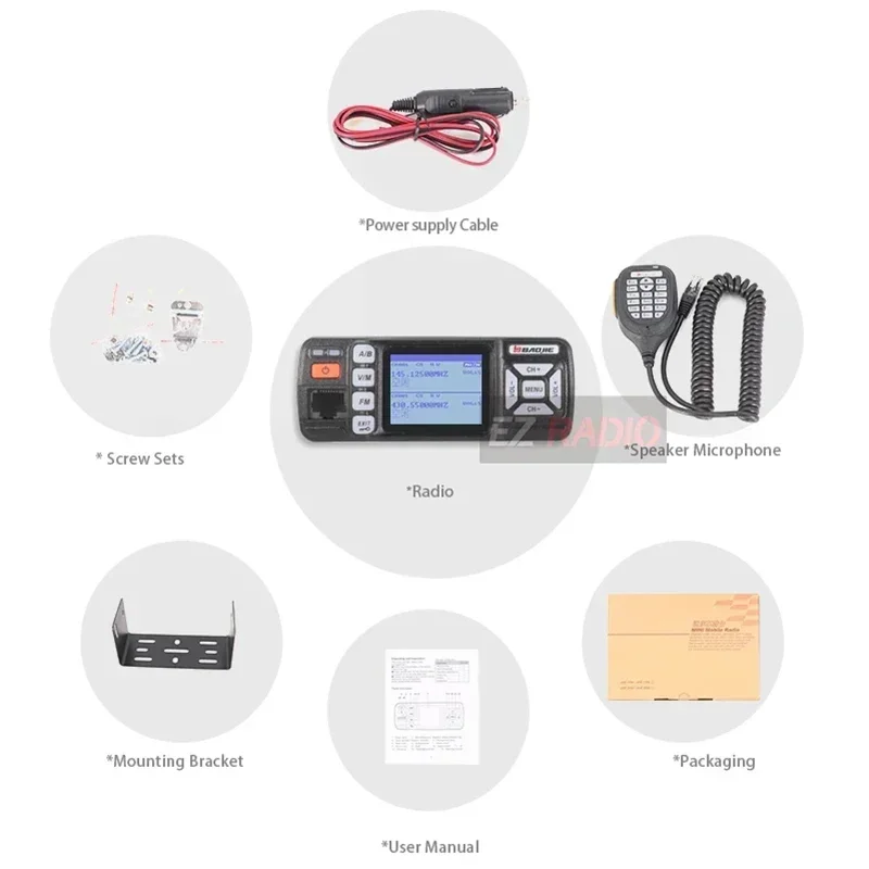 Baojie D300 Digital Mobile Radio Station  BJ-380 BJ-D300 DMR Car Walkie Talkies 25W VHF UHF Car Radios Amateur Upgrade of BJ-218