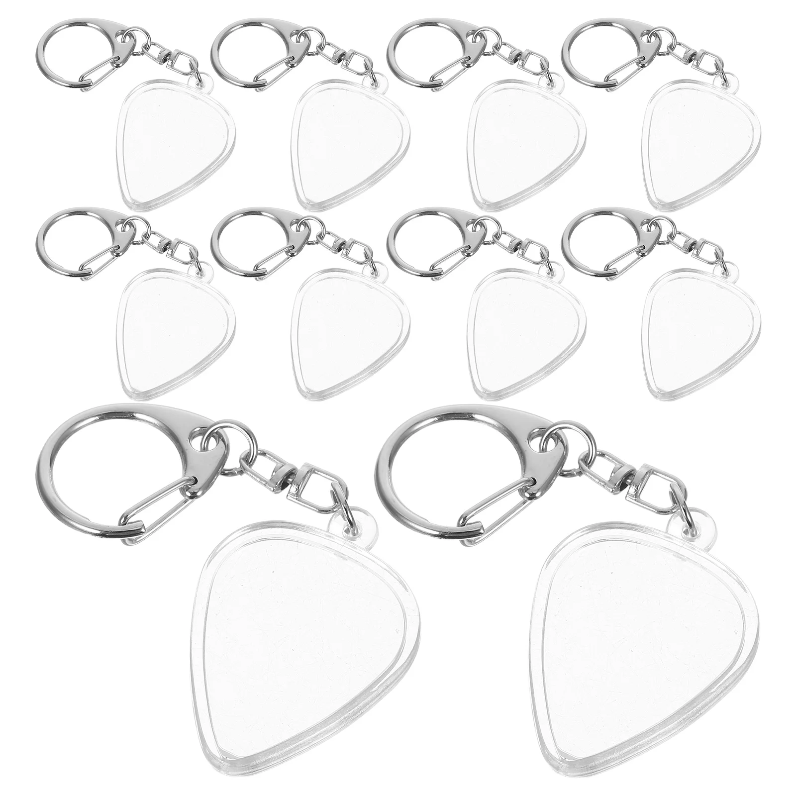 

10PCS Transparent Guitar Pick Storage Case Portable Keychain Organizer Acrylic Plectrum Holder for Various Picks