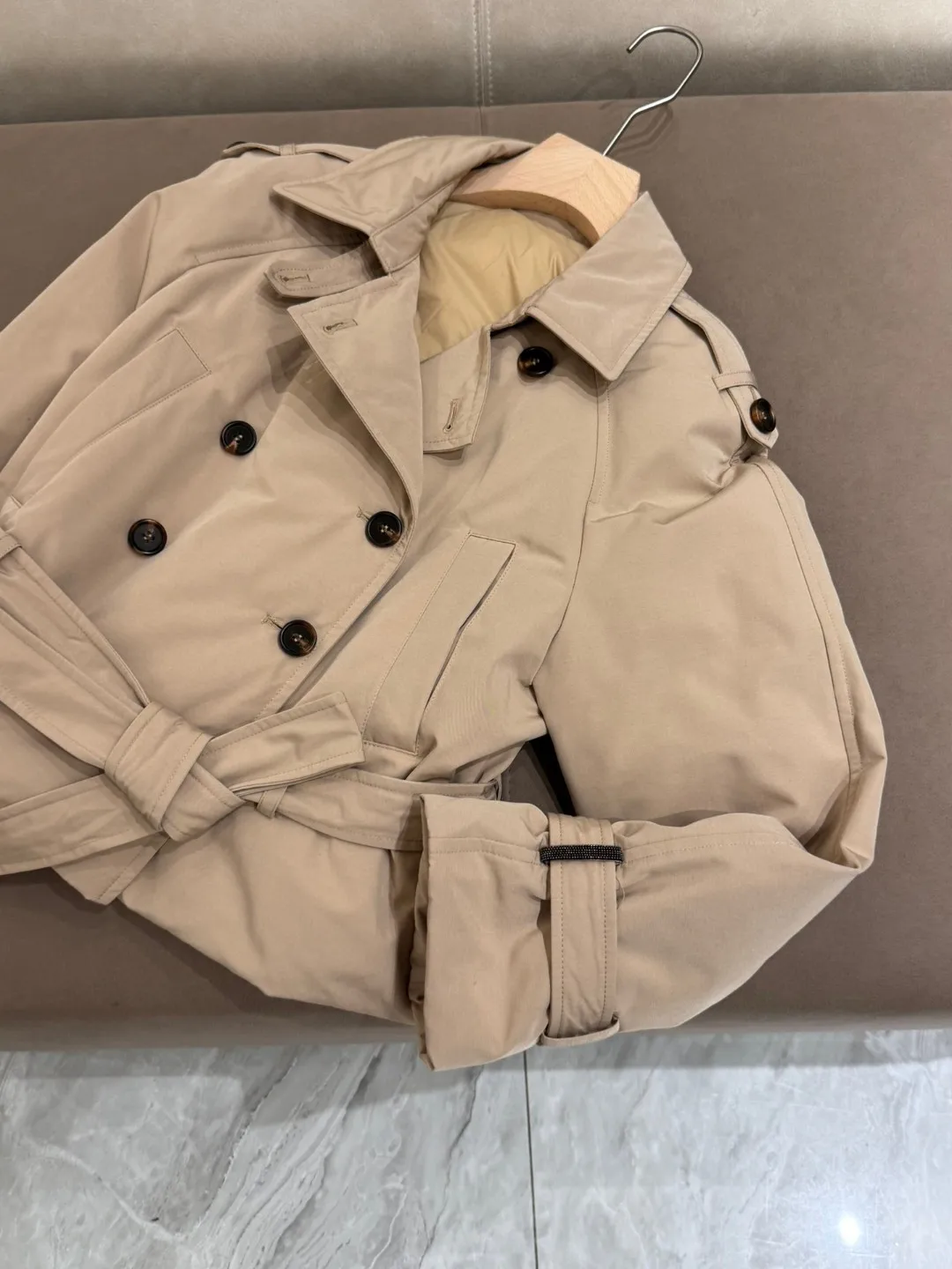 Veste en duvet d'oie B * C pour femme avec revers, manteau à lacets à double boutonnage, automne