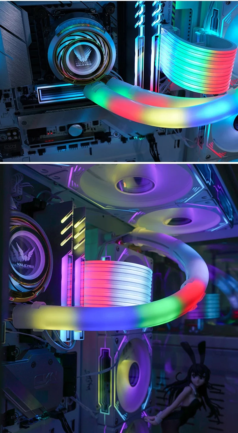 ソフトチューブARGBベストCPU水冷クーラーマザーボード制御冷却ラジエーターチューブ5V 3ピンARGBコンピューターケース装飾ホースPi