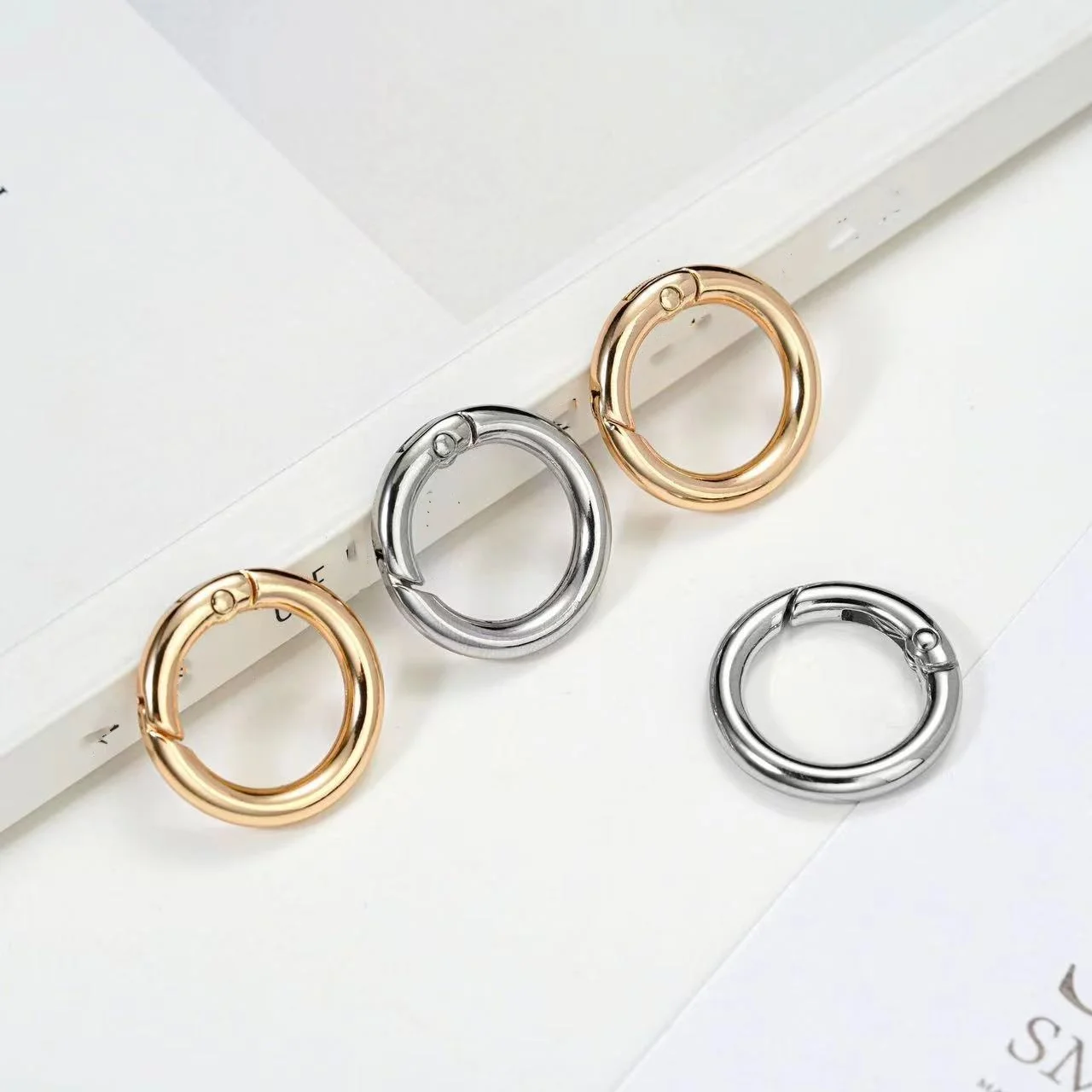 5pcs Metal O Ring Spring Clasps for DIY Jewelry Making Not Fade