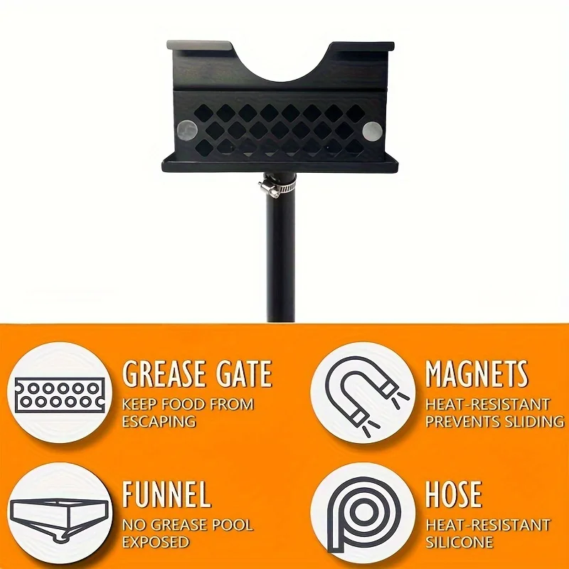 Rear Grease Drainage Funnel for Blackstone Grease Cup Grease Collector Innovative Accessories Flexible Large Capacity with Hose