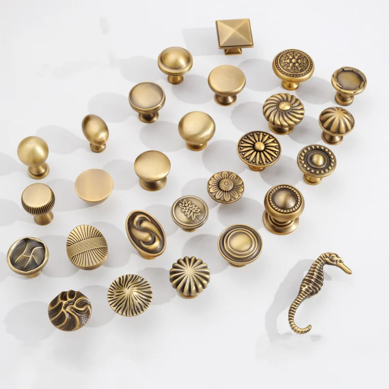 Antique Brushed Kitchen Cupboard Knobs Cabinet Storage Handles Solid Drawer Knobs Furniture Hardware Wardrobe Closet Door Pulls