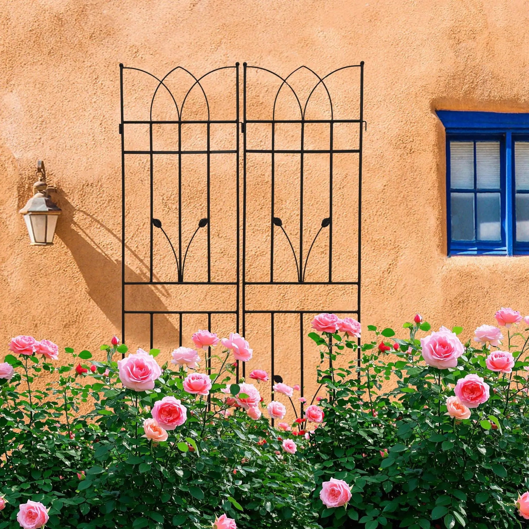 

2 Pack Metal Garden Trellis 71" x 17.7" Rustproof Trellis for Climbing Plants Outdoor Flower Support Black