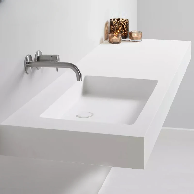 Wall mounted 1 meter 1, 2, 3, 4, 5 artificial stone integrated basin, wash basin, washbasin, laundry basin, and washbasin