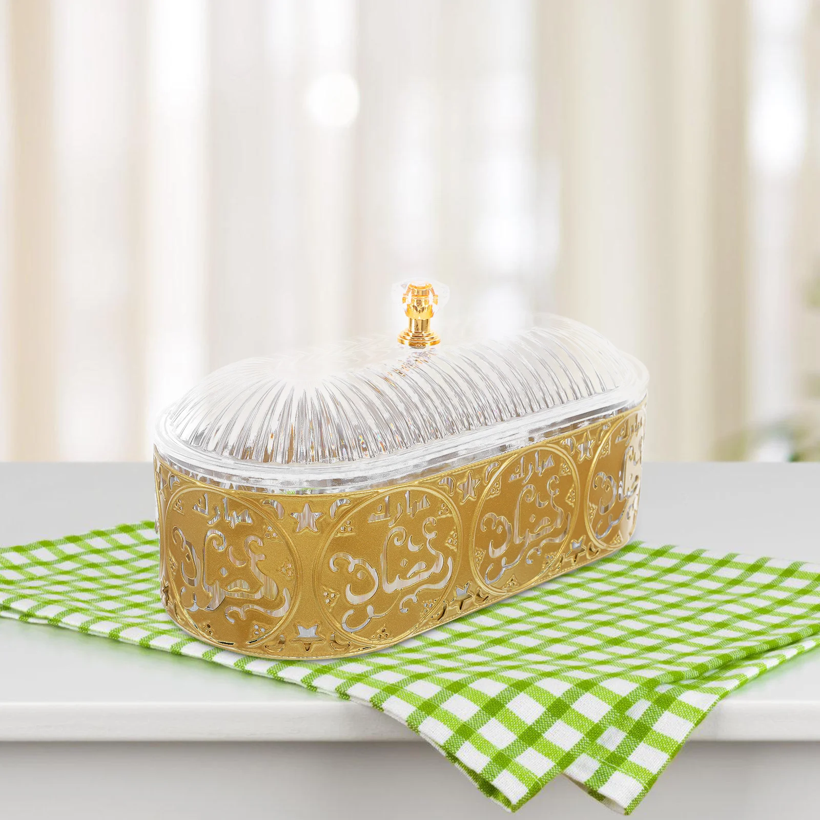 

Arabic Festival Candy Tray Middle Eastern Eid Snack Serving Plate For Sweets Dried Fruits Chocolates Eid Mubarak Tableware