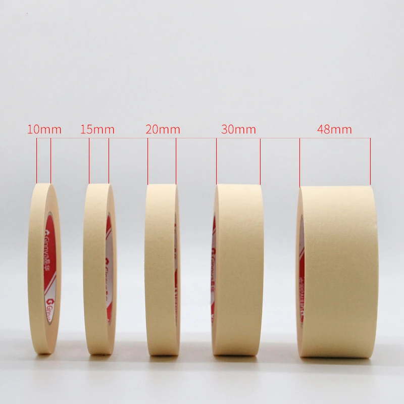 20M Masking Tape White 6mm-50mm Color Single Side Tape Adhesive Crepe Paper for Oil Painting Sketch Drawing Supplies Car Paintin