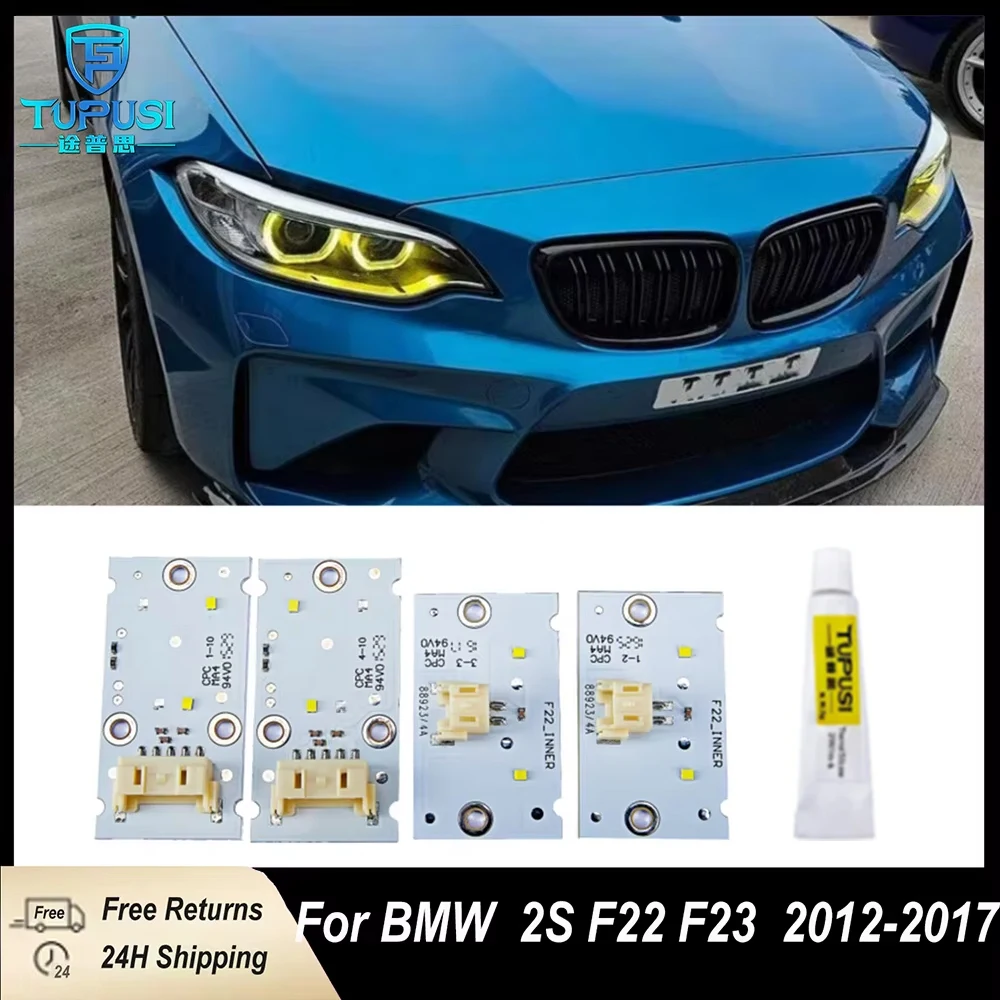 

For BMW 2 Series F22 F87 F23 220i 228i M240i 2014-2021 Xenon M2 LCI LED Headlight Yellow DRL Daylight Angel Eyes