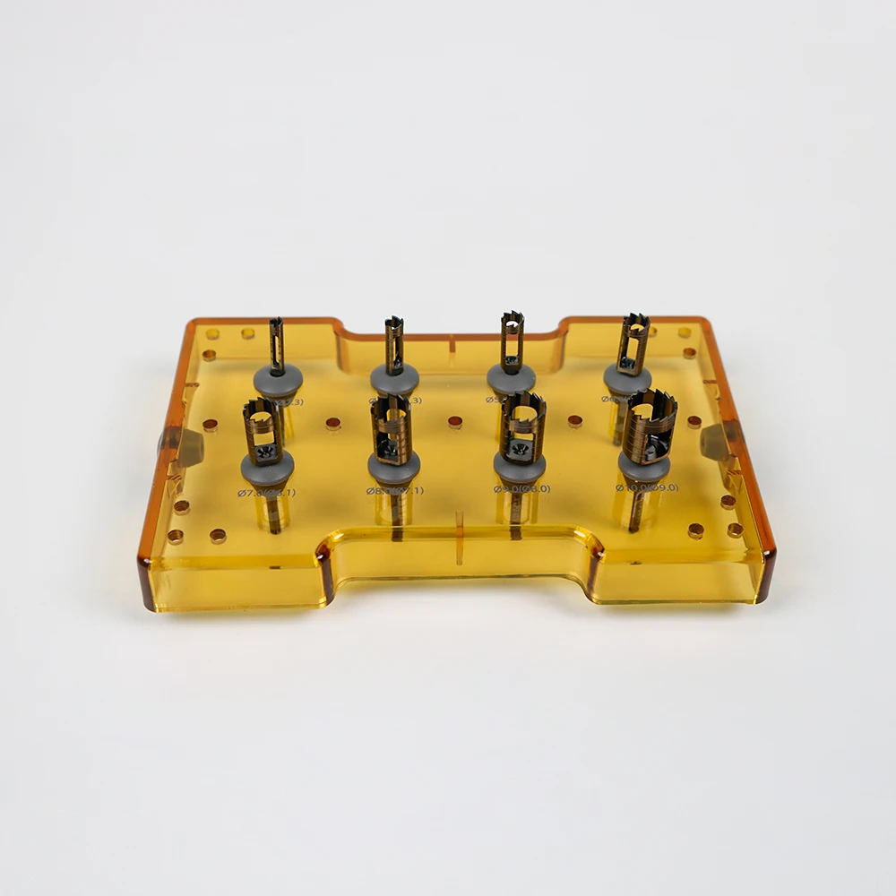 

Набор из 8 хирургических инструментов для дентальных имплантатов Dentium XIT: фрезы-трепаны