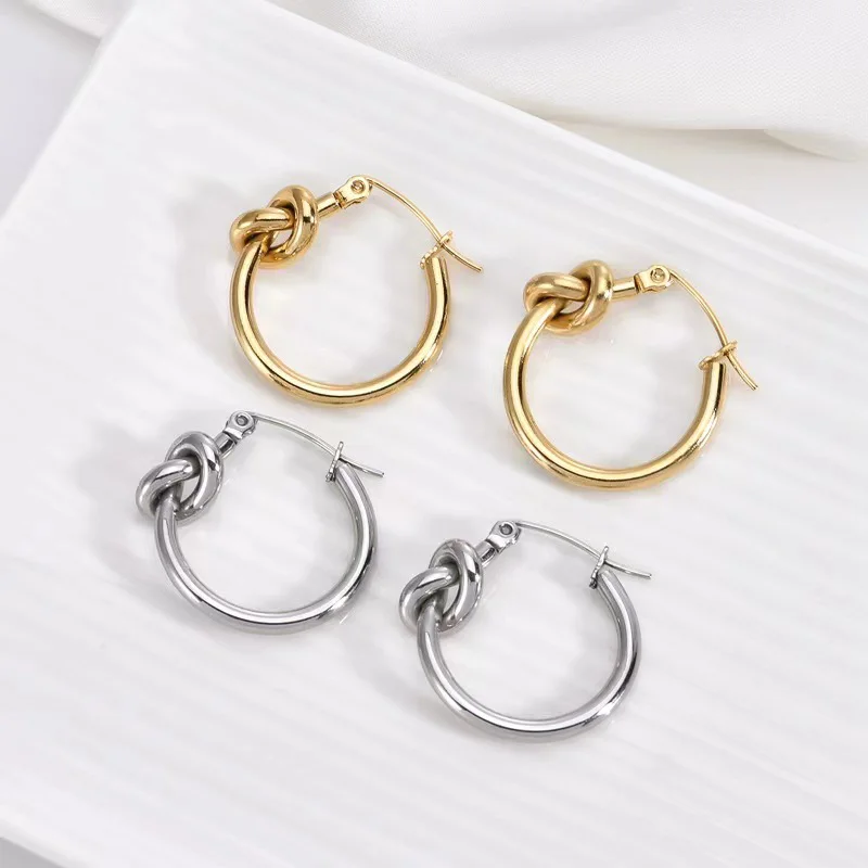 

Stainless Steel Geometric Earrings for Women, 18K Gold Plated, Personalized, Romantic, French Retro