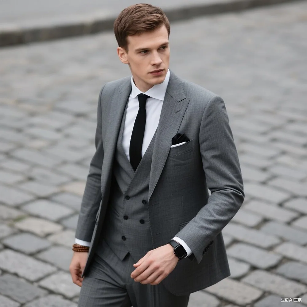 

Suits for Men Slim Fit Prom Wedding Business Blazer Vest Pants 3 Piece Formal Groom Tuxedo Casual Men Clothing Set