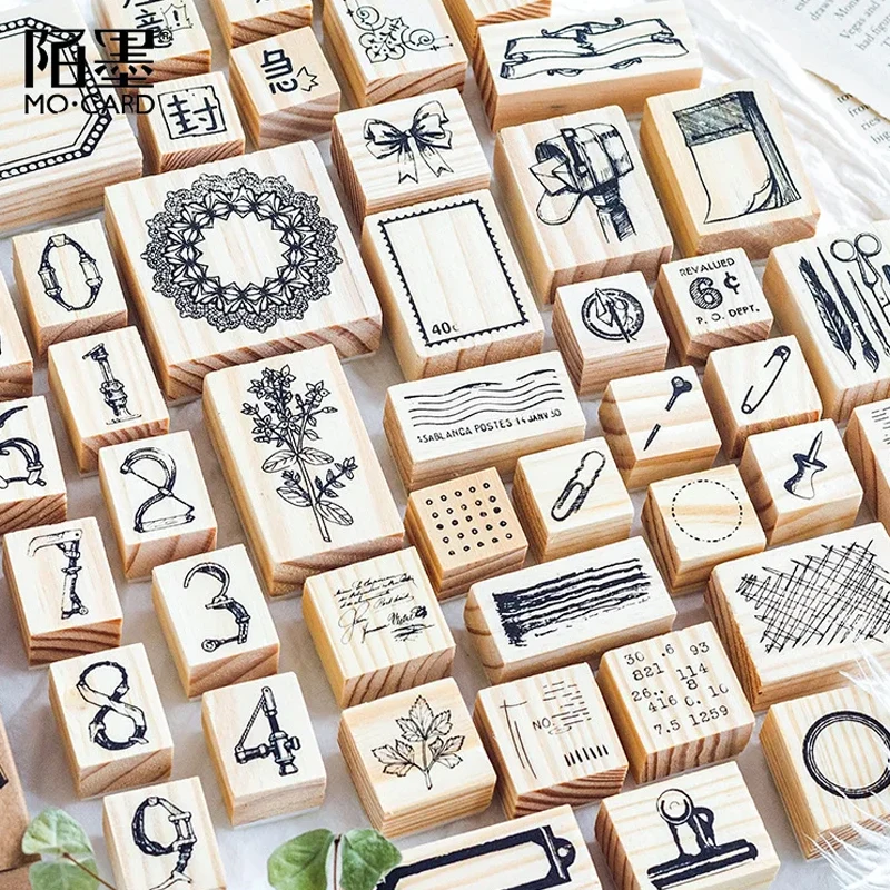 Multi-combination Series Vintage DIY Wooden Rubber Stamps for Scrapbooking Stationery Scrapbooking Standard Stamp