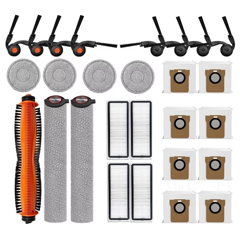 ABKR-27PCS Ensemble de brosses anti-enchevêtrement, filtre, brosse latérale et serpillère pour Xiaomi