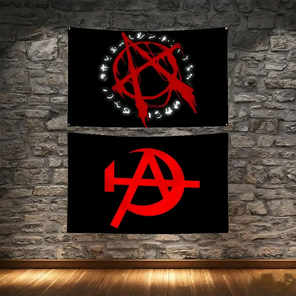 Anarchism Anarchy flag Flags Tapestry Creative Pattern Photo Living Room Wall Art Party Outdoor Decor