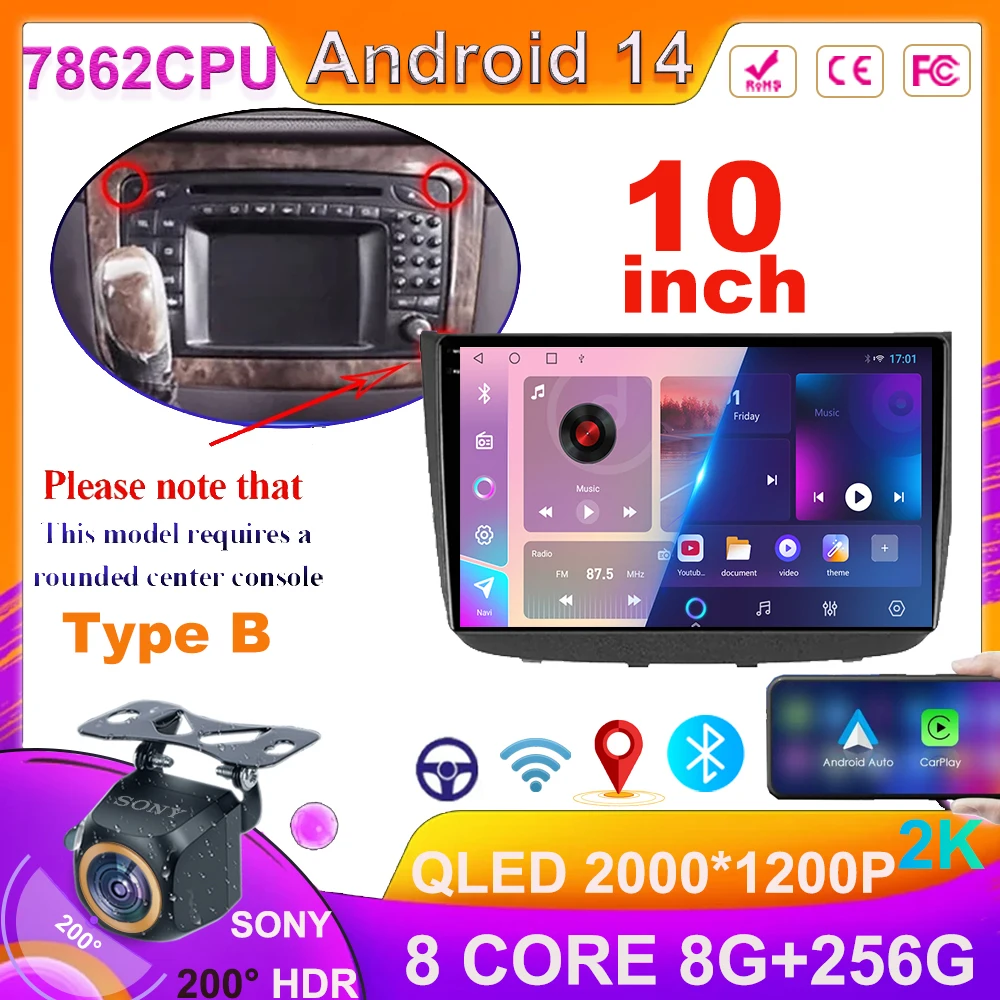 

Android 13 7862 CPU For Mercedes-Benz Vito 2 Viano 2 W639 200-2015 Android Auto Car Radio Wireless GPS 4G Carplay Monitor scherm