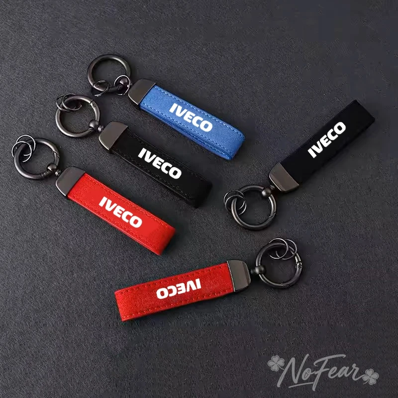 Chaveiro de Couro Camurça para Carro com LOGO IVECO DAILY IV V VI Van Daily S-WAY T-WAY X-WAY DAILY 4X4 Pingente Chaveiro Corrente para Pendurar