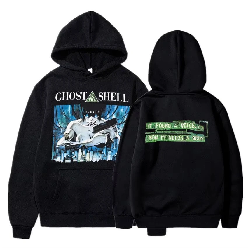 Sudadera con capucha Ghost in The Shell Kusanagi Motoko para hombre y mujer, de algodón, con estampado gráfico, manga larga, estilo cyberpunk, ropa de calle, oferta especial