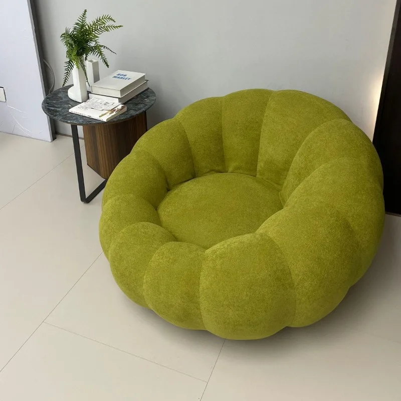 Foreign trade compressed pumpkin lazy sofa, rainbow vacuum integrated styling cotton casual cream living room balcony sofa chair