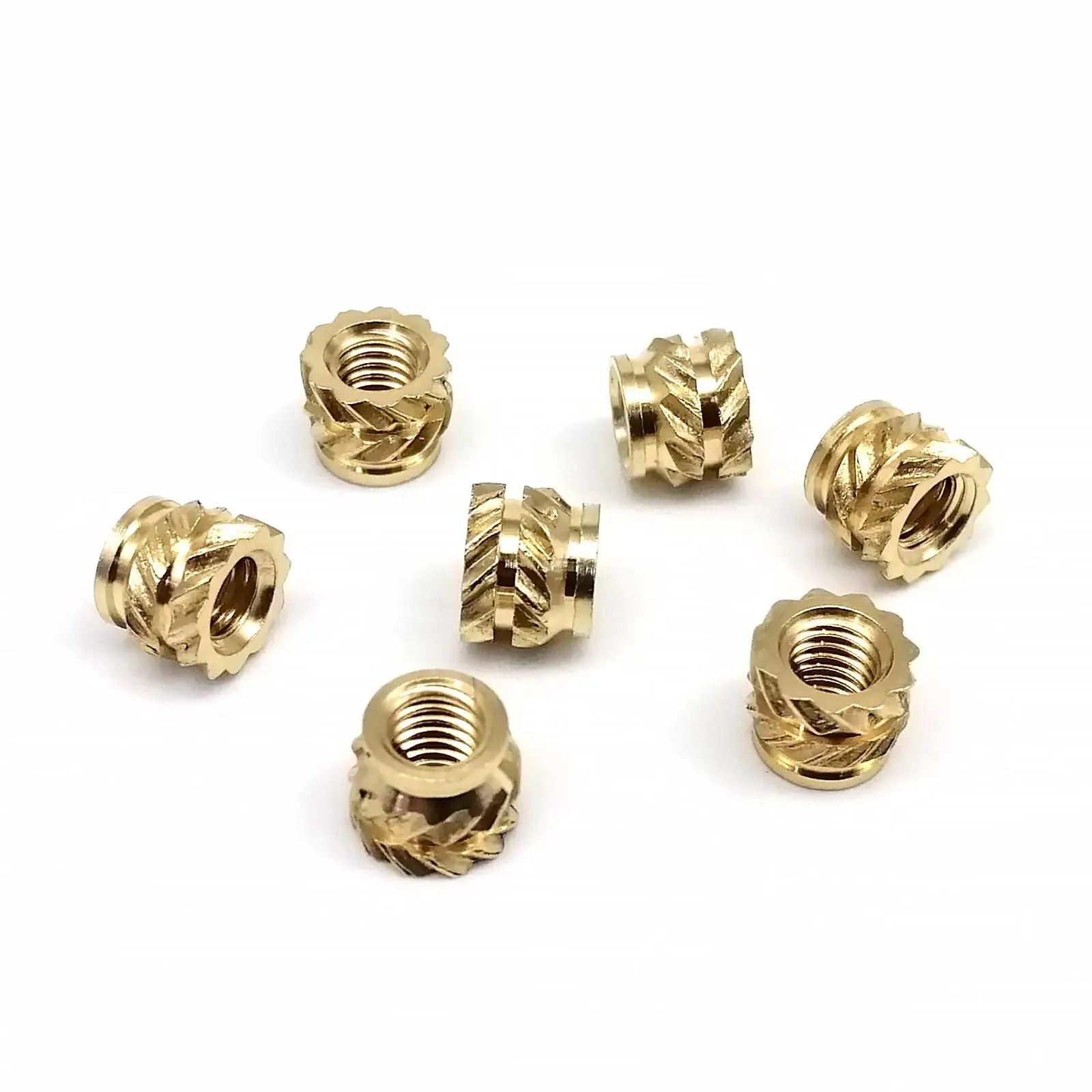 50/100pcs M1.6 M2 M2.5 M3 M4 Solid Brass Copper Embed Insert Nut for Hot Melt Heat Injection Molding Double Twill Knurled Thread