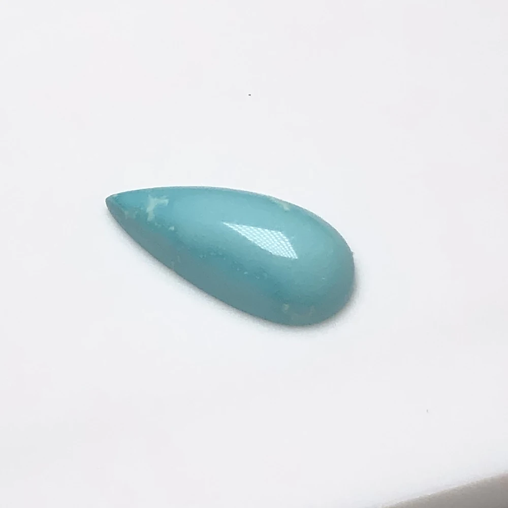 

Natural plain 4.39ct teardrop shaped turquoise, bare stone pendant, bracelet and other jewelry with main stone