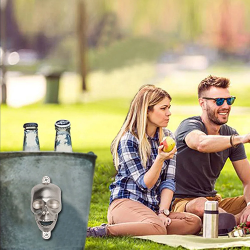 

4 шт., Хэллоуин, череп, пивная бутылка, настенное средство для удаления пивной крышки, вечерние открывалка для бутылок, открывалка для консервных банок из цинкового сплава