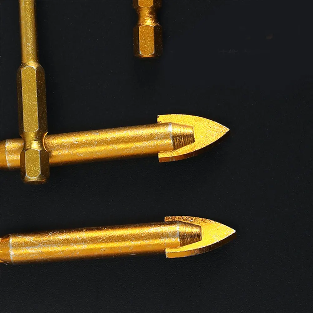 Binoax 5 Chiếc Kính Khoan Bộ Phủ Titan Cho Gạch Gốm Gạch Gỗ 1/4 "Chuôi Lục Giác 3/4/6/8/10Mm